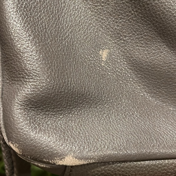 The Sak Dark Gray Leather Messenger Bag Shoulder Purse - Picture 4 of 11